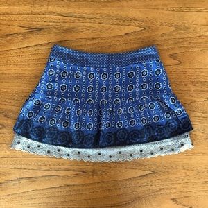 Free People Blue Floral Miniskirt